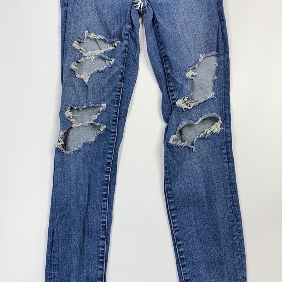 American Eagle Next Level Stretch Hi-Rise Distressed Jegging 6 Long - Picture 4 of 14